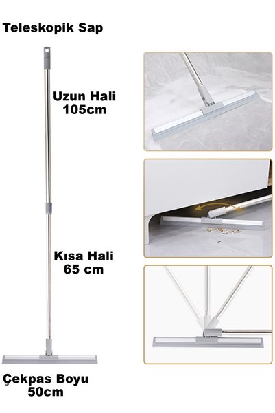 SİHİRLİ MOP Silikon Çekpas Yer Çekası Fayans Çekpası Su Çekpası 50cm Çekpas