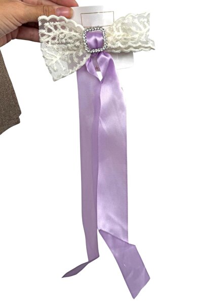 TAKIŞTIR Purple Color Ribbon Figured Stone Detailed Automatic Buckle