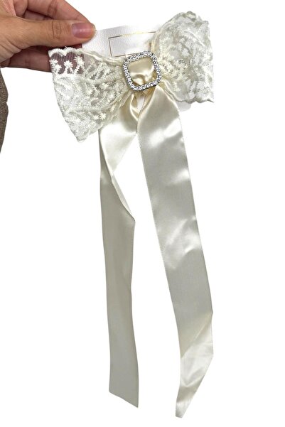 TAKIŞTIR Cream Color Ribbon Figured Stone Detailed Vending Machine Buckle