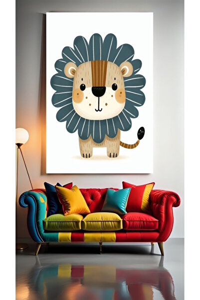 özkacar BLUE FELINE LION Home Wall Salon Salon de înfrumusețare Birou Magazin...