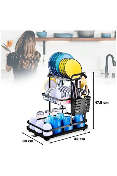 Un 3-Tier Dish and Cup Drying Rack with a modern, practical design that fits every kitchen with a smart water drainage system