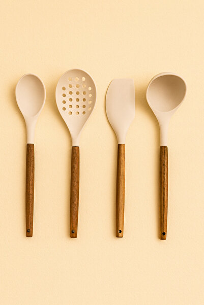 silvia home decor Large Size Heat Resistant Fireproof Non-Stick Silicone Spatula Spoon Set