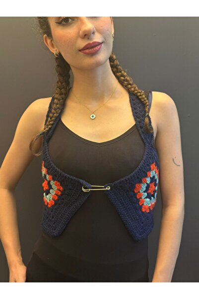 Gönülden Tasarım Ручна в'язка жіночий кроп-жилет