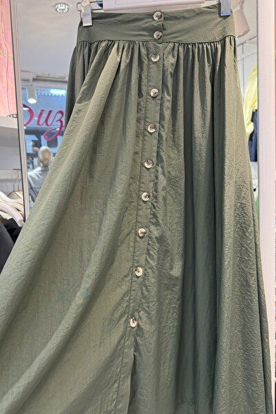 Suziş Front Buttoned Parachute Fabric Skirt 52103003