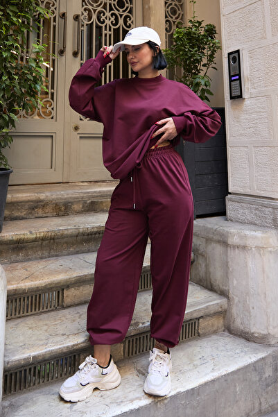 Mezka Regular Fit 2'li Takım Sweatshirt Beli Lastikli Jogger Eşofman Altı