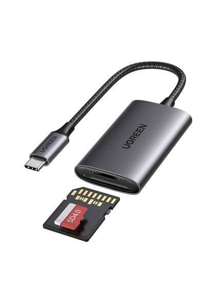 Ugreen 15251 CM401 USB-C 3.0 SDHC miniSD microSD MMC RS-MMC MMCmicro SDXC SD Hafıza Kartı Okuyucu