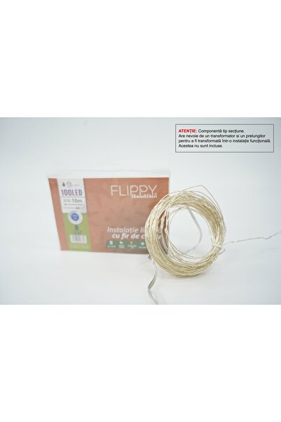 Flippy Instalație liniară de Crăciun, 8 efecte luminoase, sârmă de cupru, 10 ...