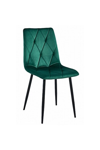 Artool Scaun pentru bucătărie/living, Artool, Libra, catifea, metal, verde și negru, 44x40x88.5 cm