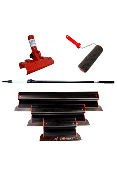 olejnik Set 3 gletiere profesionale, inox, 25, 40, 60 cm, suport, maner teles...