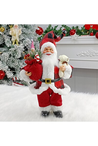 Flippy Διακοσμητικό Φιγούρα, Flippy, Άγιος Βασίλης, 30 x 10 x 17 εκ., Πλαστικό+Ύφασμα, Λευκό/Κόκκινο