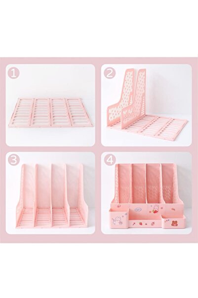 Ops 3 Bölmeli Modüler Tasarım Organizer Kalemlikli Magazinlik Klasör Arşiv Kutusu Demonte (MG 123)