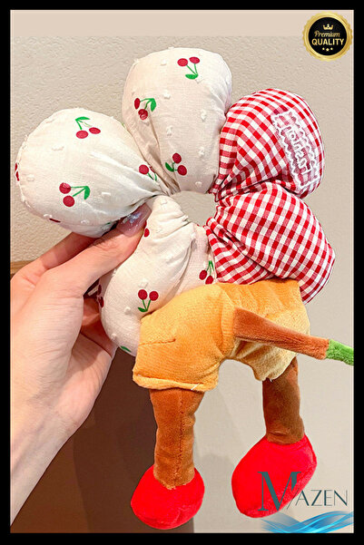 MAZEN Cute Kawaii Plush Bun Hair Clip | Standing Design | Quality Women & Children Rubber Hair Tie