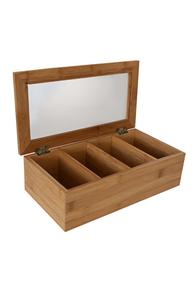 Raki Bamboo tea box with 4 compartments 30x16x9cm