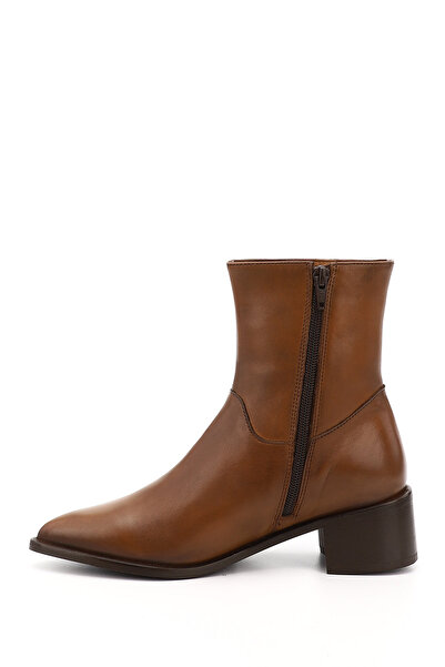 GÖNDERİ(R) Kadın / Kız Taba Fermuarlı Sivri Burun Hakiki Deri Bot