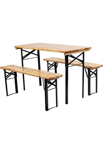 Strend Pro Set mobilier gradina/terasa, pliabil, 1 masa, 2 banci, 117 cm, Dortmund