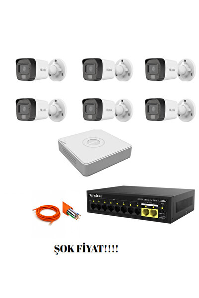 ORFE Hikvision Hilook 6'lı IP Set Gece Renkli Görüşlü
