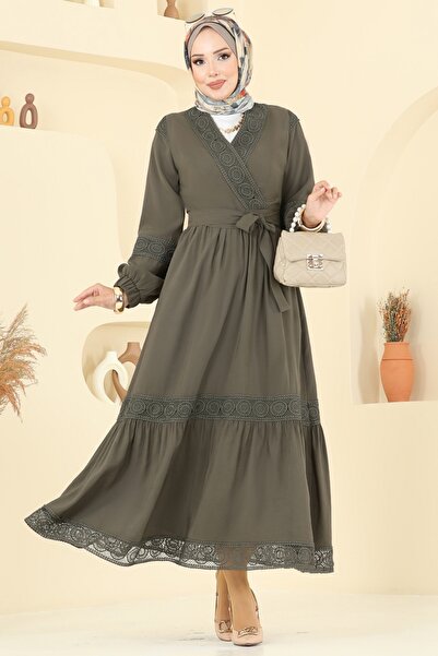 ModaMerve Fisto Detaylı Etekli Takım 2721SL432-MS Haki