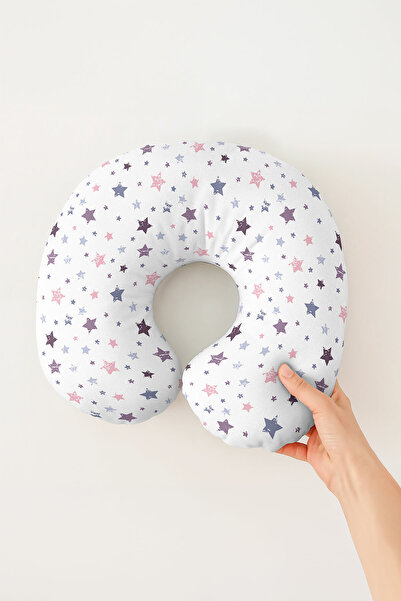 Evimde Bambaşka Pernă pentru gât din bumbac cu model de stele - Pernă de călă...