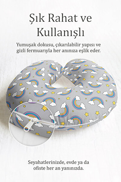 Evimde Bambaşka Dugin oblak zvezda Sa deznom jastuk za vrat - veselo sivo žut...