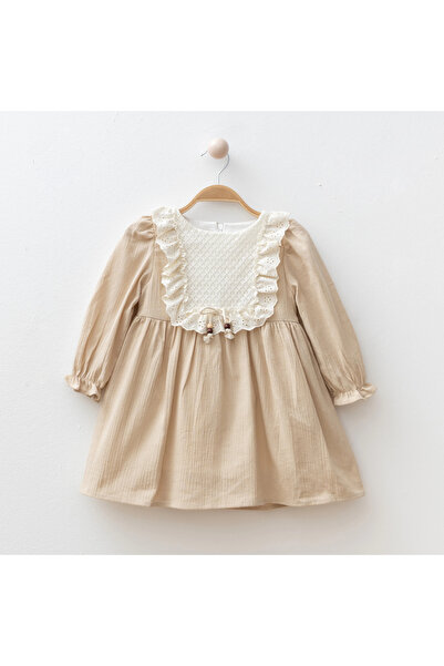 My Lusa baby wear Rochie pentru fetiță cu fundă din dantelă