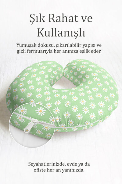 Evimde Bambaşka Papatja Sa deznom Pamuk Jastuk za vrat - Mekani putni jastuk ...