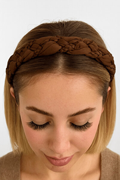 TAKIŞTIR Dark Brown Color Braided Detailed Crown