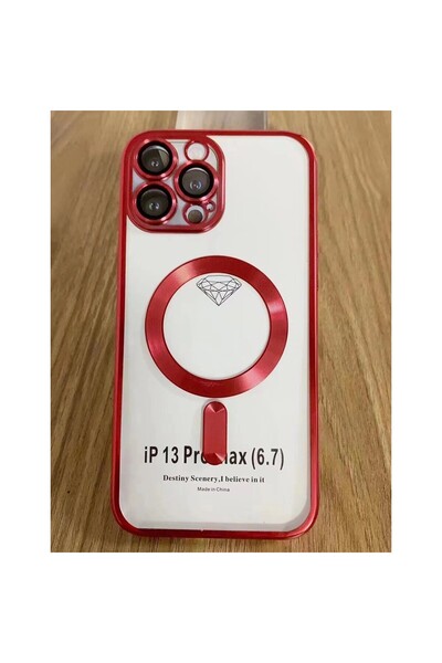 Flippy Husa MagSafe pentru iPhone 14 Pro, Full Cover, Electroplating, Magnetica, Wireless, Flippy, Rosu