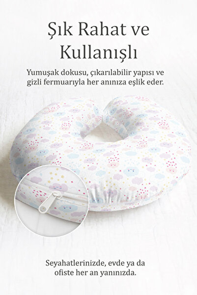 Evimde Bambaşka Slatki oblak Sa deznom Pamuk paket jastuka za vrat - pastelne...