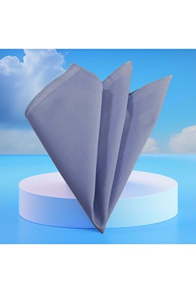 Exve Exclusive Sky Blue Thin Voile Woven 100% Cotton Pocket Accessory Collar Handkerchief