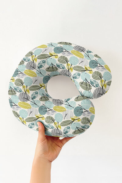 Evimde Bambaşka Zeleni list Sa deznom Pamuk jastuk za vrat - moderni jastuk z...