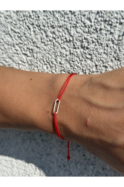 GENORO JEWEL 14 Ayar Altın Kırmızı İpli Ataç Bileklik