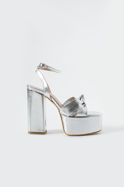 Siena Shoes Pantofi cu toc platformă pentru femei Rebel, argintii