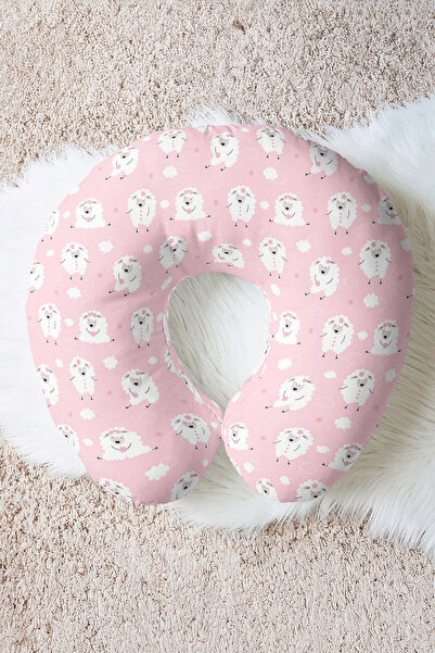 Evimde Bambaşka Pernă ergonomică pentru gât cu model de miel drăguț - Pernă m...