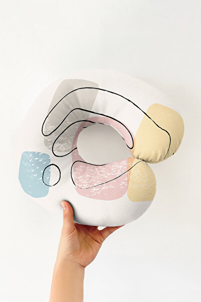 Evimde Bambaşka Pernă ergonomică pentru gât, geometrică abstractă - pernă moa...