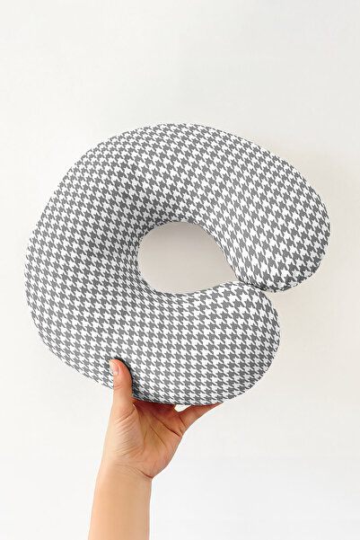 Evimde Bambaşka Pernă ergonomică pentru gât cu model houndstooth - Pernă moal...