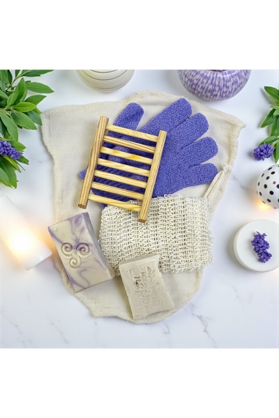 BilgeYaşam مجموعة الحمام والسبا الطبيعية المكونة من 5 قطع - صابون مصنوع يدويً...