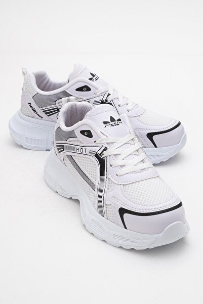 CCWAY AYAKKABI Pantofi sport Anorak de damă ALB NEGRU