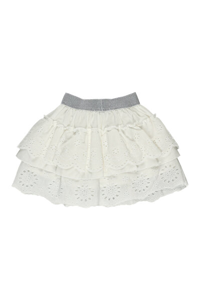 Panço Kız Beyaz Dokuma Etek