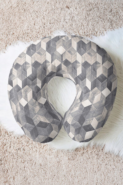 Evimde Bambaşka Pernă ergonomică pentru gât cu model geometric 3D - Pernă moa...