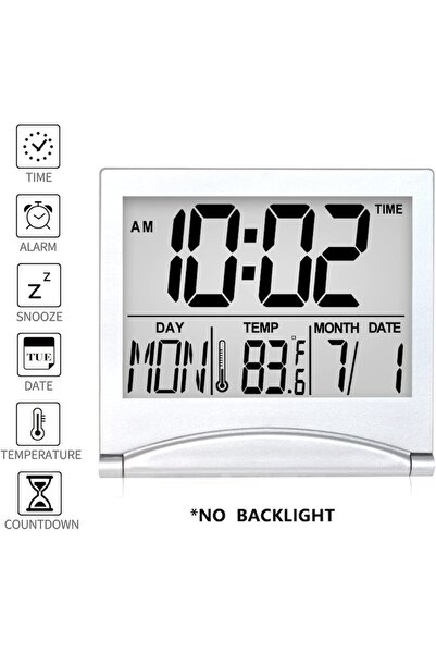 Stone Digital Clock Stone®, clock and date display, temperature display, alarm with snooze function, fo