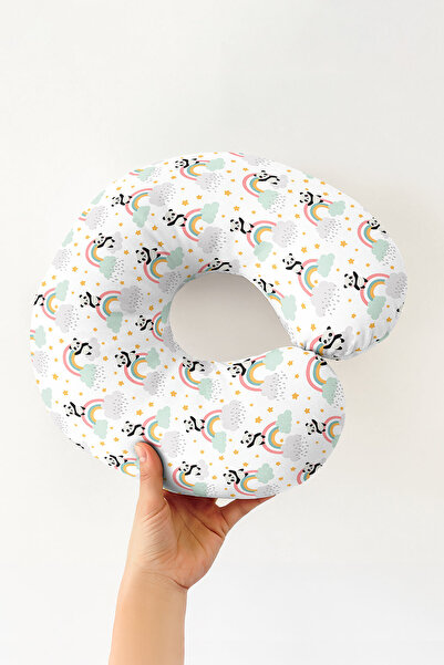 Evimde Bambaşka Pernă pentru gât Panda Rain Cloudy - Pernă de călătorie drăgu...