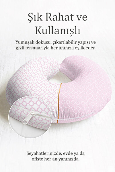 Evimde Bambaşka Geometrijski dezen Ergonomski jastuk za vrat - Moderni pastel...