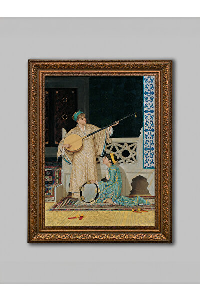 WoodyArts Pictură Muzicieni la Palatul – Cadru antic maro