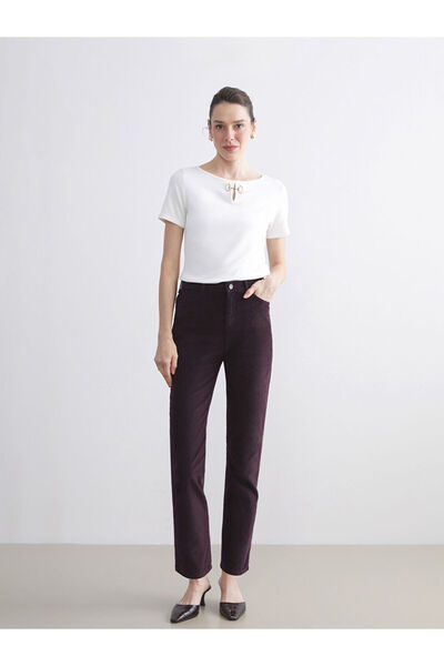 LC Waikiki Rmz Gi̇yi̇m Farkiyla Slim Fit Velvet Women's Trousers