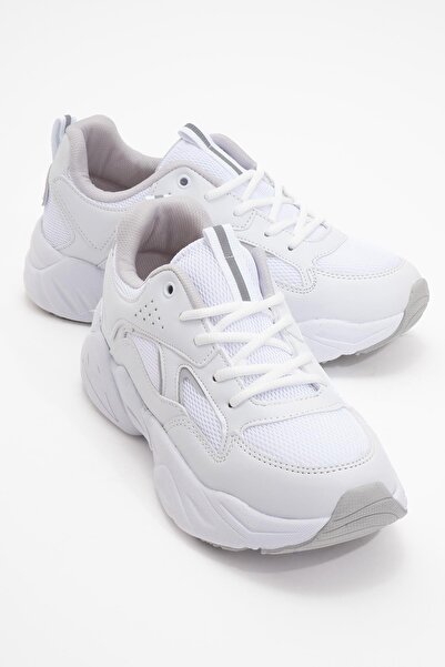 CCWAY AYAKKABI Pantofi sport cu șireturi pentru femei WHITE ICE