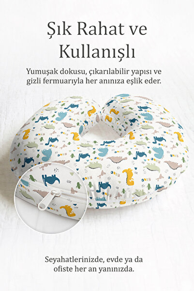 Evimde Bambaşka Dinosaur Sa deznom Pamuk paket jastuka za vrat - Dječji i odr...