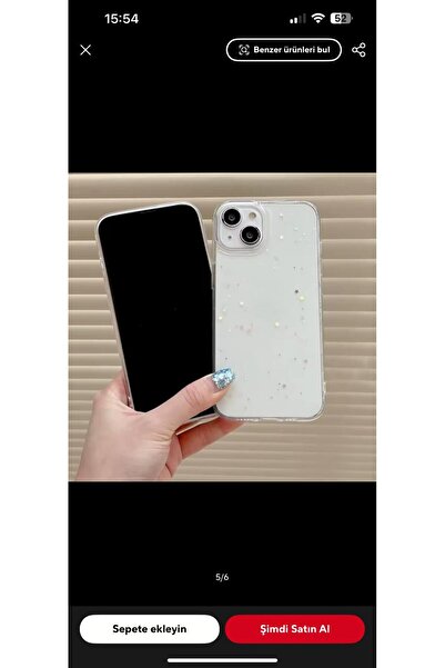 Fiesta IPHONE12 MİNİ UYUMLU YILDIZ-SİMLİ ŞEFFAF SİLİKON KILIFI