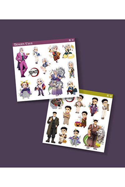 MiniThingsArt Tengen Uzui-Demon Slayer Gyomei Himejima -parlak kağıt 2 Li Set...