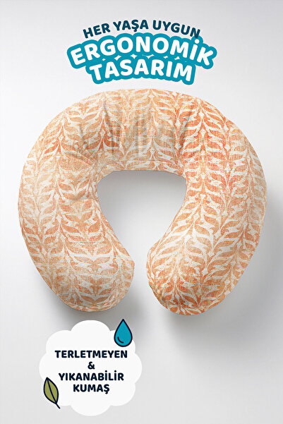 Evimde Bambaşka Ergonomski jastuk za vrat Orange Leaf Sa deznom - prirodni Te...