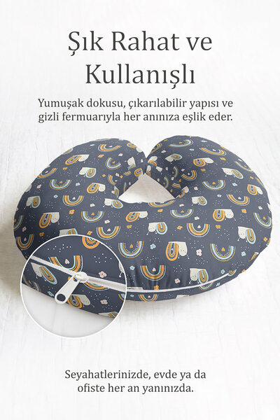 Evimde Bambaşka Šareni jastuk za vrat u obliku duginog puža Sa deznom - Slatk...